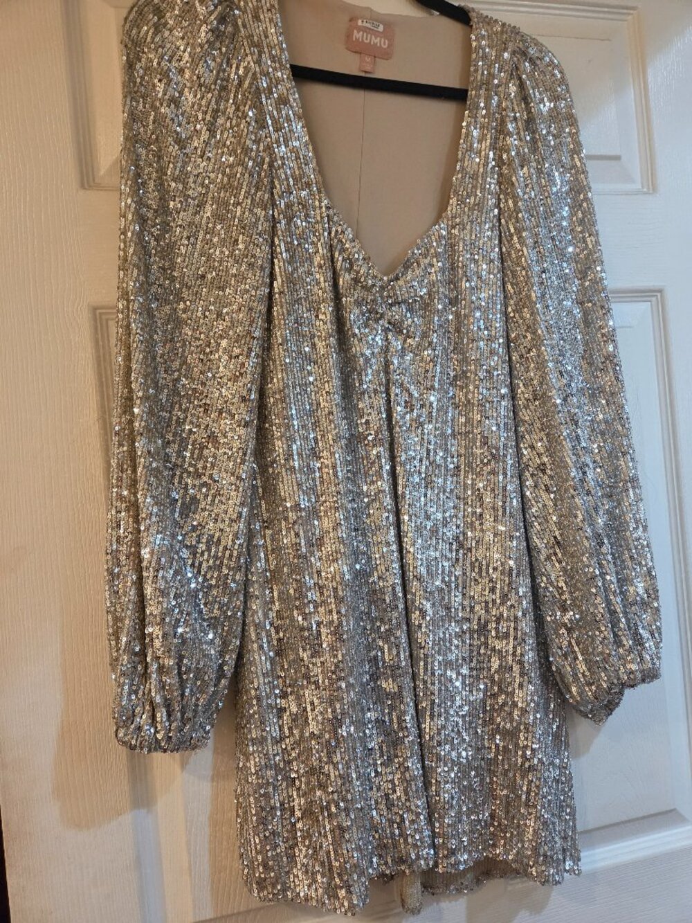 Mumu silver sequin mini dress